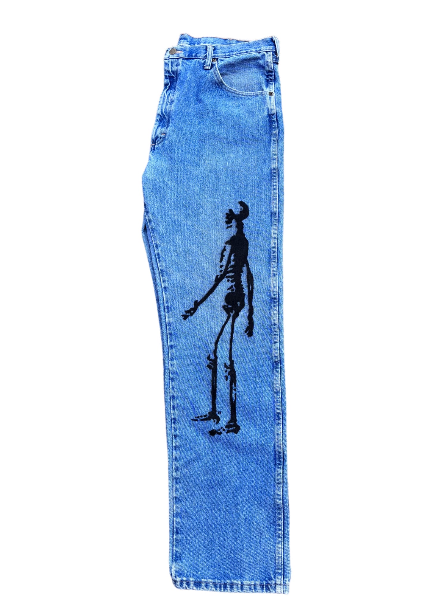 “Skeleton Walker” Airbrush Jeans