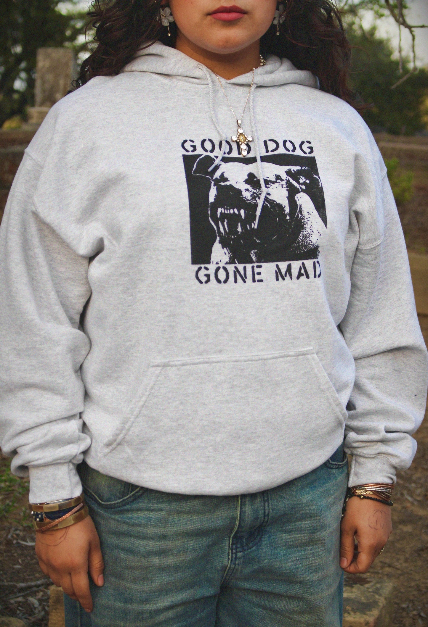 "Good Dog Gone Mad" Gray Hoodie