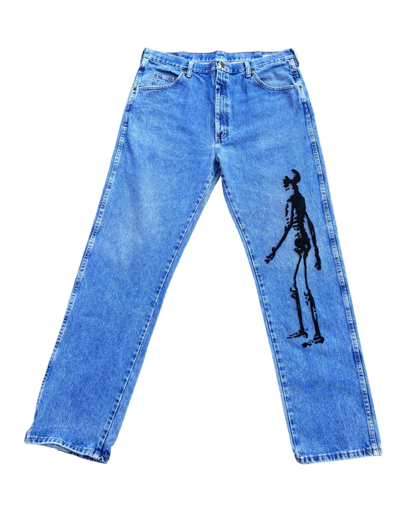 “Skeleton Walker” Airbrush Jeans