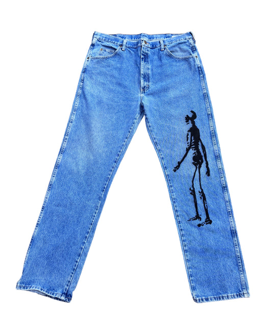 “Skeleton Walker” Airbrush Jeans